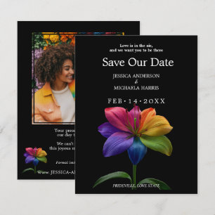 Save The Date 🌈 Fleur de Lys Arc-en-ciel Enregistrez la Date —