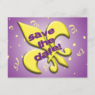 Save the Date Fleur de Lys Postcard