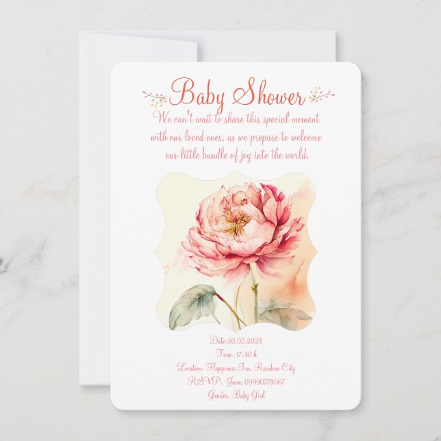 Save The Date Fleur de pivoine. Fête florale (Devant)