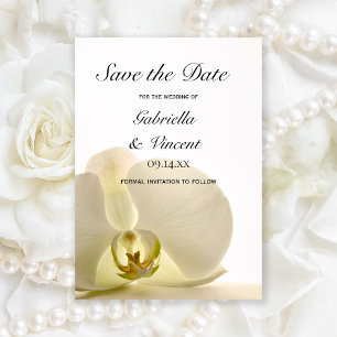 Save The Date Fleur d'orchidée lors d'un mariage blanc Enregistr