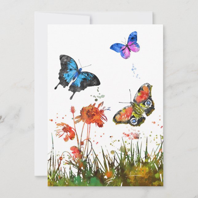 Save The Date Fleur et papillon (Devant)