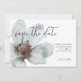 Save The Date Fleur ・ Romantique Moderne Floral ・ Élégant Script