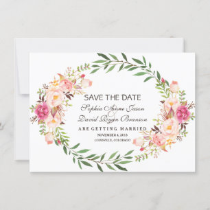 Save The Date Fleur Rustique Rose Blush Sauver La Date