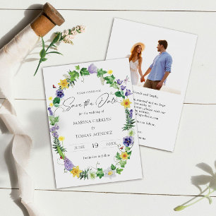 Save The Date Fleur sauvage Aquarelle Enregistrer la date