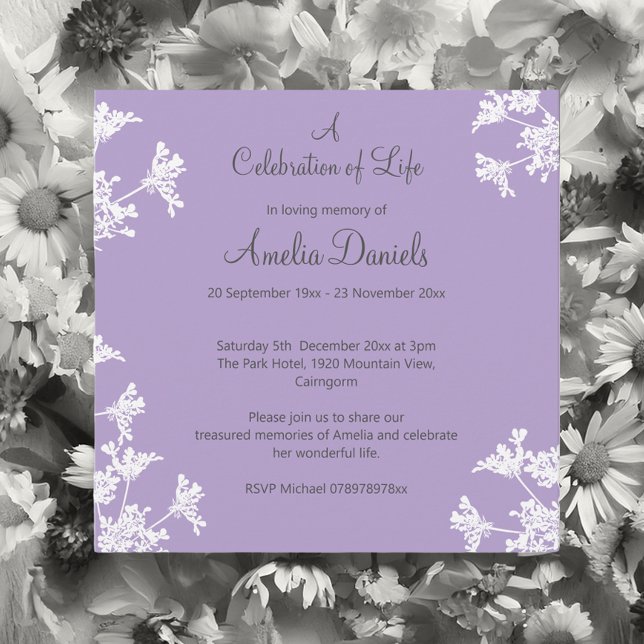 Save The Date Fleur sauvage blanc Célébration de la vie Faire-pa (Créateur téléchargé)