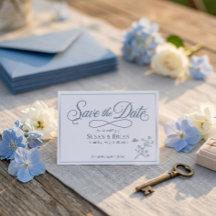 Fleur Sauvage Bleue Poussiéreuse Écriture Élégante