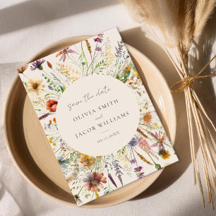 Save The Date Fleur sauvage Boho minimaliste Mariage Floral