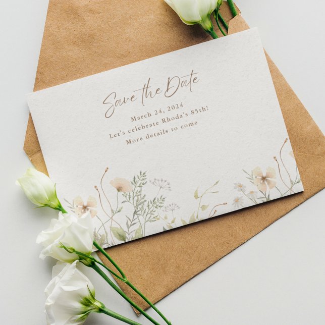 Save The Date Fleur sauvage de printemps (Spring Wildflower Save The Date)