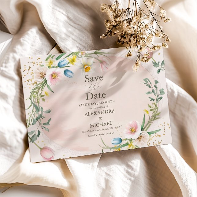 Save The Date Fleur sauvage de printemps classique Meadow Garden (Créateur téléchargé)