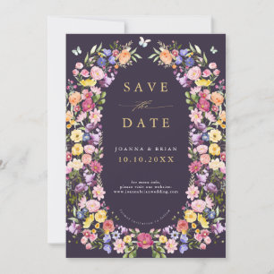 Save The Date Fleur sauvage de printemps coloré Meadow Garden Ma