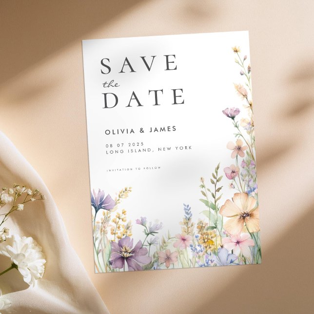 Save The Date Fleur sauvage d'été Floral Mariage (Créateur téléchargé)