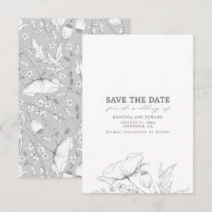 Save The Date Fleur sauvage Élégant Minimaliste Enregistrer La D