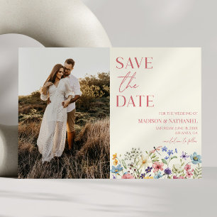 Save The Date Fleur Sauvage Fleur Florale Jardin Photo Mariage