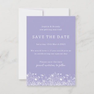 Save The Date Fleur sauvage Lavender Enregistrer La Date