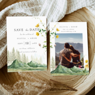 Save The Date Fleur sauvage Mountain Photo Appartement Enregistr