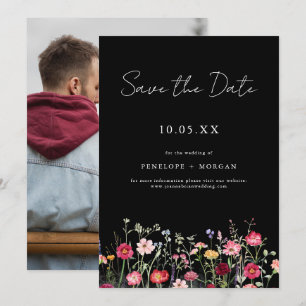 Save The Date Fleur sauvage Rustique Pays Floral Jardin Mariage