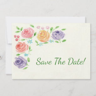 Save The Date Fleurs Aquarelles Enregistrer La Date