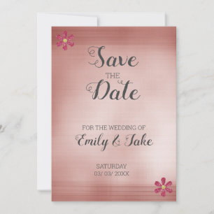 Save The Date Fleurs Arrière - plans Et Parties scintillant Rose