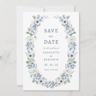 Save The Date Fleurs Bleues Date de Sauvegarde