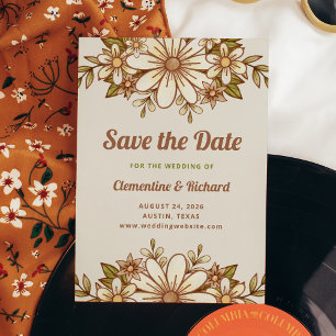 Save The Date Fleurs Boho Retro   MARIAGE