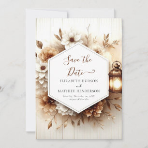 Save The Date Fleurs Boho Rustic Mariage