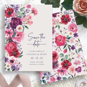 Save The Date Fleurs Colorées