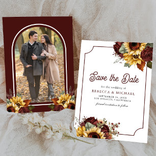 Save The Date Fleurs de Bourgogne Tournesols Photo Mariage