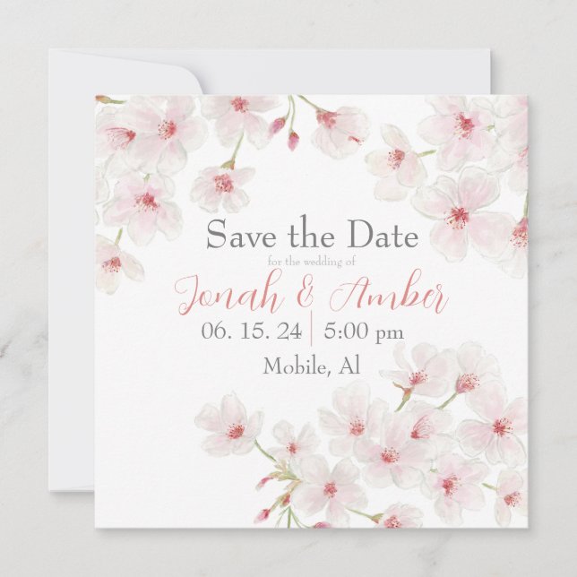 Save The Date Fleurs de cerisiers (Devant)