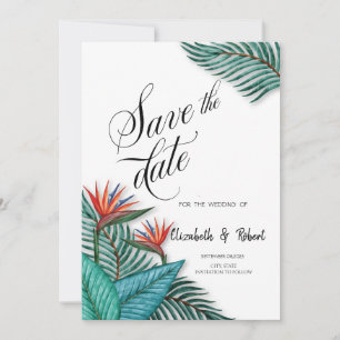 Save The Date Fleurs Exotiques Tropicales Enregistrer La Date