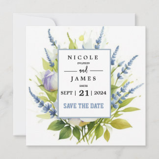 Save The Date Fleurs sauvages de lavande à l'aquarelle