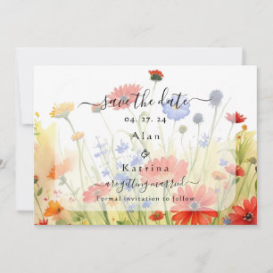 Save The Date Fleurs sauvages de Spring Meadow