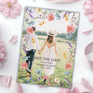 Save The Date Fleurs sauvages lunaires Photo Garden Mariage