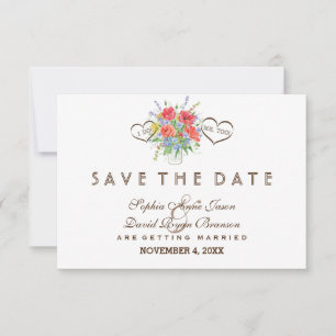 Save The Date Fleurs sauvages rustiques mariage Enregistrer la d