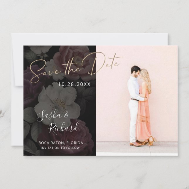Save The Date Fleurs Sombres (Devant)