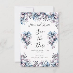 Save The Date Fleurs victoriennes élégantes en Artdeco Style Inv