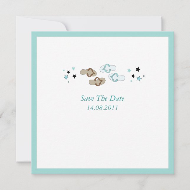 Save The Date Flip Flops de plage Mariage Enregistrer la date (Devant)