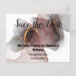 SAVE THE DATE FLOATING ROSE ANNOUNCEMENT POSTCARD