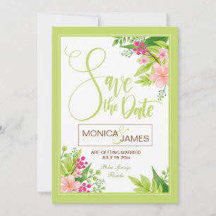 Save the Date Floral Announcement