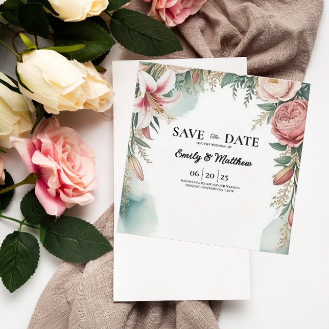 Save The Date Floral Arch Designer Enregistrer La Date (Créateur téléchargé)