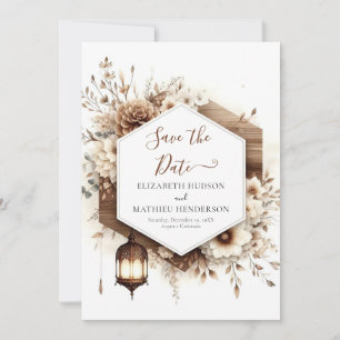 Save The Date Floral Classic Rustic Mariage