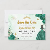 Floral Emerald Green Princesse Anniversaire Quince