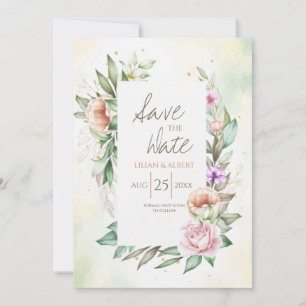Save The Date Floral en couleurs douces Enregistrer la date