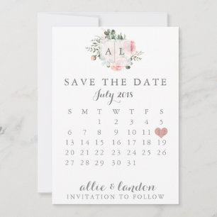Save The Date Floral Enregistrer le calendrier des dates