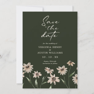 Save The Date Floral et vert
