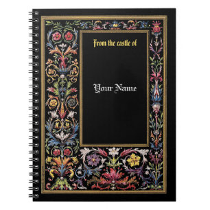 Save the Date Floral Illuminated Medieval Editable Notebook