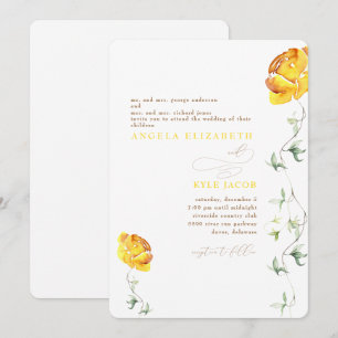 Save The Date Floral Jaune Les deux d'entre nous ont arrondi Mar