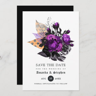 Save The Date Floral Mariage Halloween
