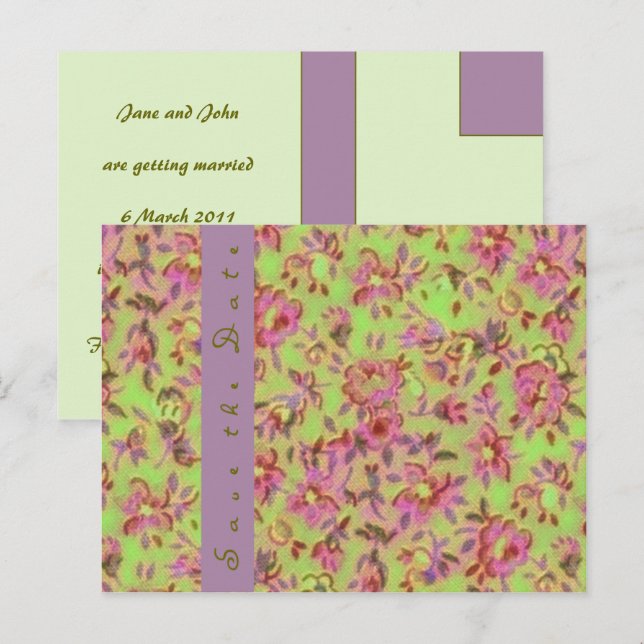 Save the Date Floral Postcard Template (Front/Back)