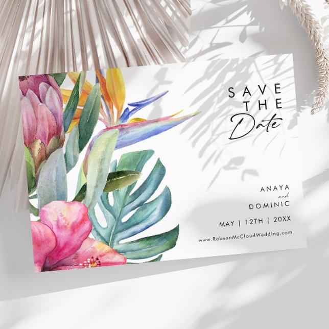 Save The Date Floral tropical coloré | horizontal (Créateur téléchargé)
