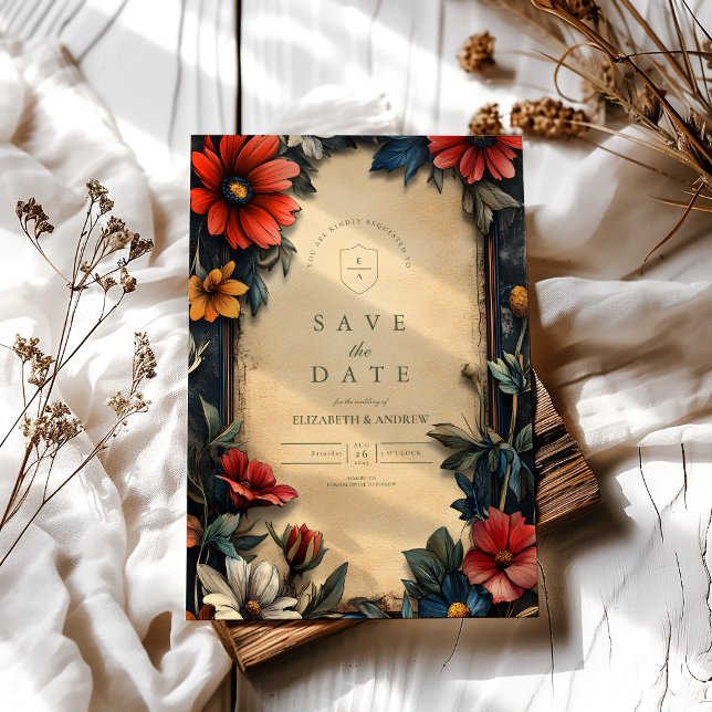 Save The Date Floral victorien Art Nouveau Mariage (Créateur téléchargé)